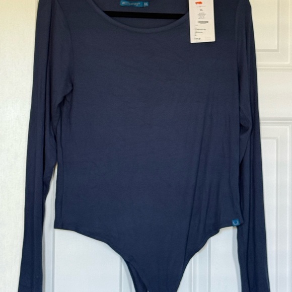 Biltmore Blue Long Sleeve Ribbed Bodysuit XL - Picture 4 of 9